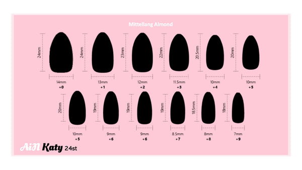 AiN Katy - Blackberry Sunset Almond - nägel zum aufkleben - 24 Stück - press on nails long - fertig zum aufkleben - selbstklebend set