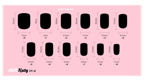 AiN Katy - Blackberry Sunset Kurz - nägel zum aufkleben - 24 Stück - press on nails long - fertig zum aufkleben - selbstklebend set - lang rosa schwarz rot - künstliche fingernägel zum aufkleben