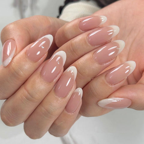 AiN Katy -  BABYBOOMER FRAN. ALMOND- nägel zum aufkleben - 24 Stück - press on nails long - fertig zum aufkleben - selbstklebend set