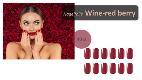 AiN Katy Nagelfolie -  Wine- Nail Wraps - 40 ultra-dünne selbstklebend - french nails - fingernagelfolien selbstklebend - nagelsticker selbstklebend - nägel zum aufkleben