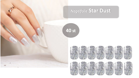 AiN Katy Nagelfolie - Star Dust - Nail Wraps - 40 ultra-dünne selbstklebend - french nails - fingernagelfolien selbstklebend - nagelsticker selbstklebend - nägel zum aufkleben