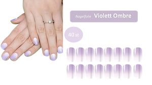 AiN Katy Nagelfolie - Violett ombre- Nail Wraps - 40 ultra-dünne selbstklebend - french nails - fingernagelfolien selbstklebend - nagelsticker selbstklebend - nägel zum aufkleben