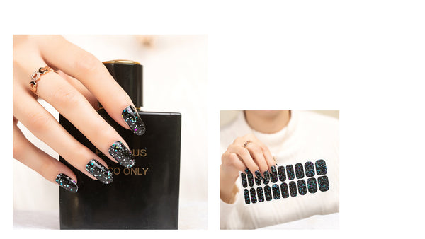 AiN Katy Nagelfolie -Night Sky- Nail Wraps - 40 ultra-dünne selbstklebend - french nails - fingernagelfolien selbstklebend - nagelsticker selbstklebend - nägel zum aufkleben