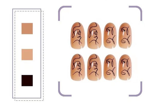 Künstliche selbstklebende Nägel - Abstrakte künstliche Nägel